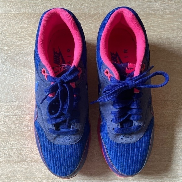 Nike Air Max 1 Rare Original Cobalt Blue & Pink Sneakers Tennis Shoes Size 7.5 - Picture 4 of 9